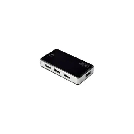 DIGITUS DA-70222 HUB/Koncentrator 7-portowy USB 2.0 HighSpeed, aktywny, czarno-srebrny
