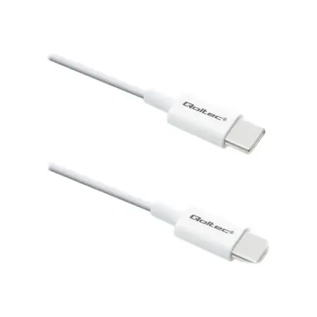 QOLTEC 52359 USB 2.0 type C Cable USB 2.0 type C 60W QC 3.0 PD 1m White