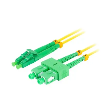 LANBERG fiber optic patchcord SM SC/APC-LC/APC duplex 2m LSZH g657a1 3.0mm yellow