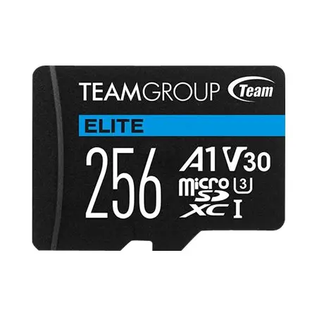 TEAMGROUP Memory Card Micro SDXC 256GB Elite A1 V30 + Adapter