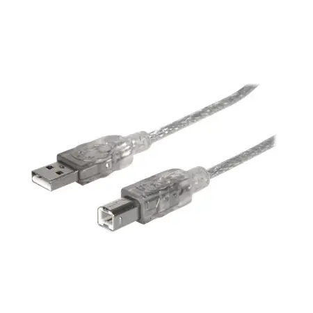 MANHATTAN 333405 Manhattan Kabel USB 2.0 A-B M/M 1,8m srebrny