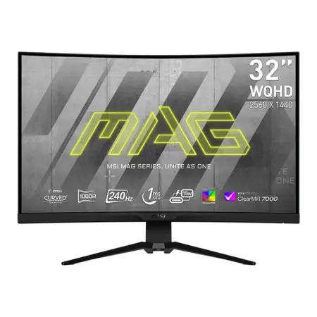 MSI MAG 325CQRXF 31.5inch Rapid VA Curved 1000R 2560x1440 240Hz 1ms Tilt/Height 2xHDMI 2.0 DP 1.4a