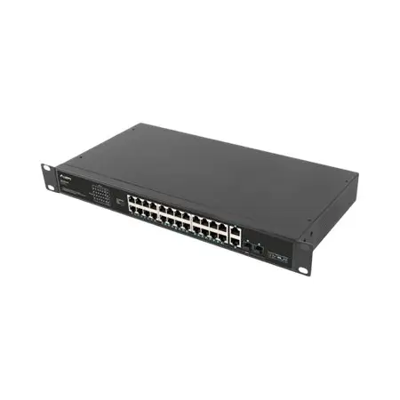 LANBERG Switch rack 19inch RSFE-24P-2C-360 24x 100Mb PoE+ 2x Combo Gigabit 360W