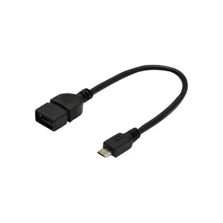 ASM AK-300309-002-S ASSMANN Kabel adapter USB 2.0 HighSpeed OTG Typ microUSB B/USB A M/Ż czarny 0,2m