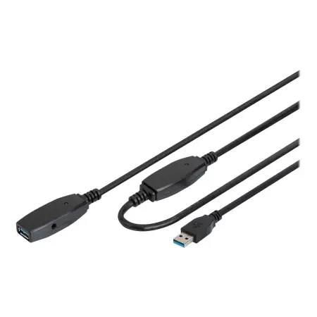 DIGITUS Extension Cable USB 3.0 SuperSpeed Type USB A/A M/F active black 20m