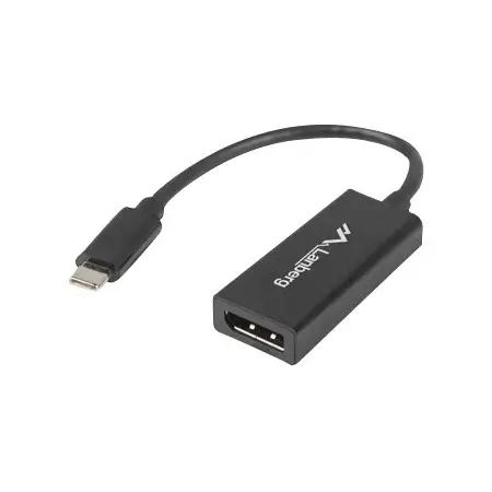 LANBERG AD-UC-DP-01 Lanberg adapter USB TYPE-C(M)-Displayport(F) 15cm Czarny
