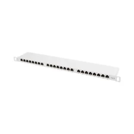 LANBERG PPS6-0024-S Lanberg Patch Panel 24 port 0.5U, kat. 6, ekranowany, szary