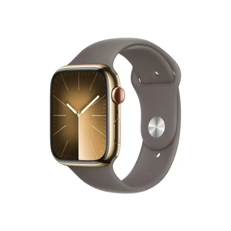 APPLE Watch Series 9 GPS + Cellular 45mm Gold Stainless Steel Case with Clay Sport Band - S/M