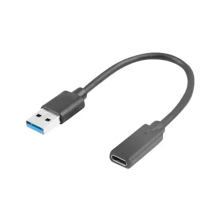 LANBERG AD-UC-UA-03 Lanberg Adapter USB TYPE-C(F)-USB Type-A(M) 15cm Czarny