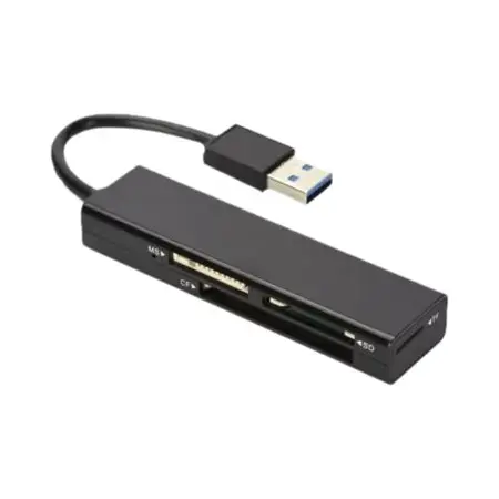 EDNET Czytnik kart 4-portowy USB 3.0 SuperSpeed (Compact Flash SD Micro SD/SDHC Memory Stick) czarny