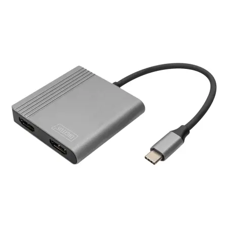 DIGITUS Kabel adapter graficzny USB Typ C na 2x HDMI 4K 60Hz UHD 0.2m