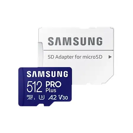 SAMSUNG PRO Plus 512GB microSD UHS-I U3 Full HD 4K UHD 180MB/s Read 130MB/s Write Memory Card Incl. SD-Adapter 2023