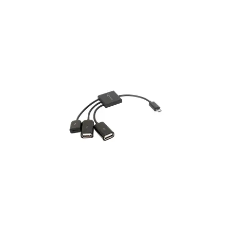 GEMBIRD UHB-OTG-02 Gembird kabel micro USB 2.0 OTG BM -> 2x USB AF + micro BF, 0,15 m