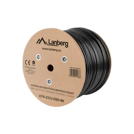LANBERG LCF6-21CU-0305-BK Lanberg kabel instalacyjny FTP, kat. 6, drut OUTDOOR CU, 305m, czarny